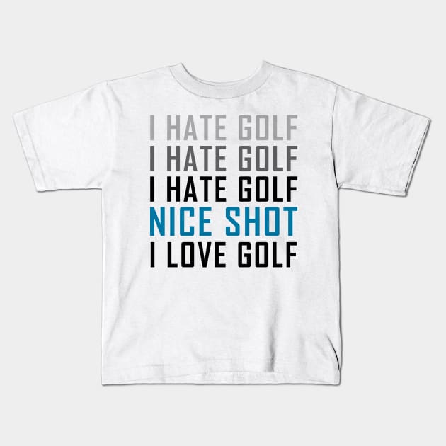 funny golf Kids T-Shirt by Mandala Project